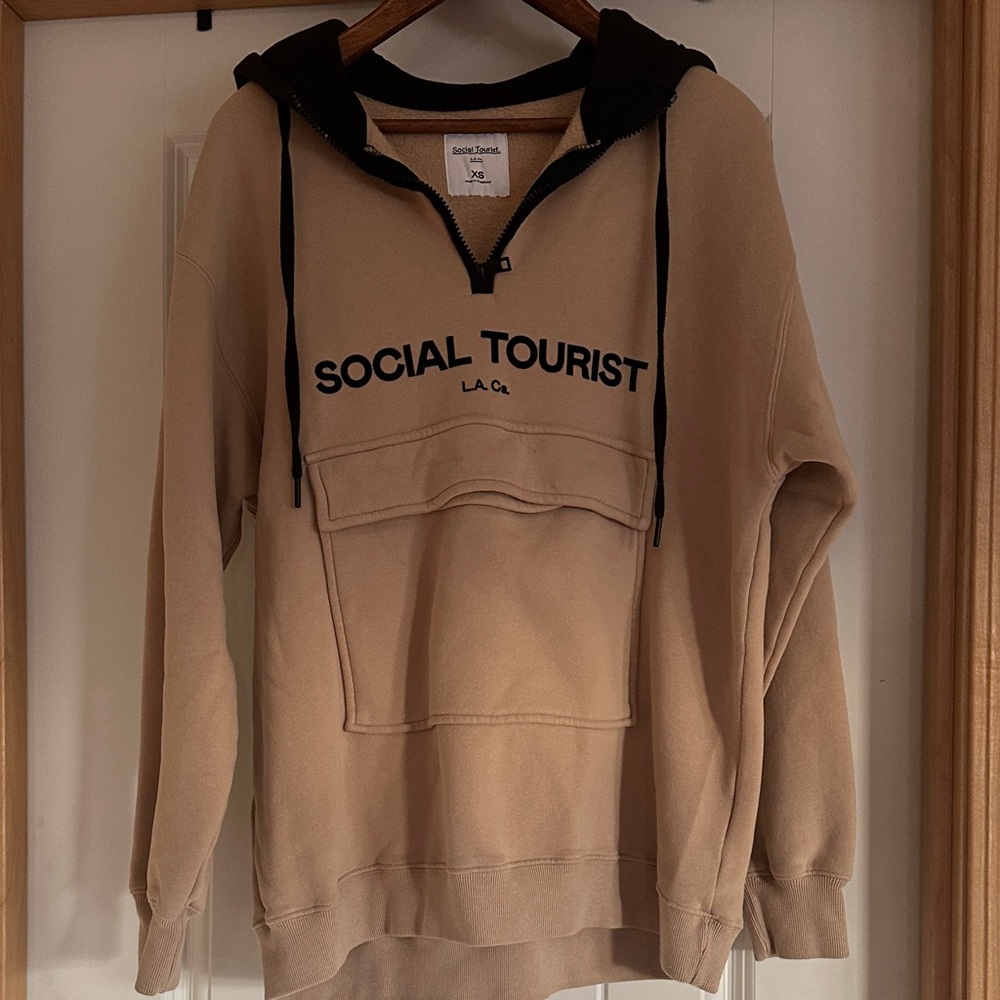 Social Tourist Beige Men's Hoodie
